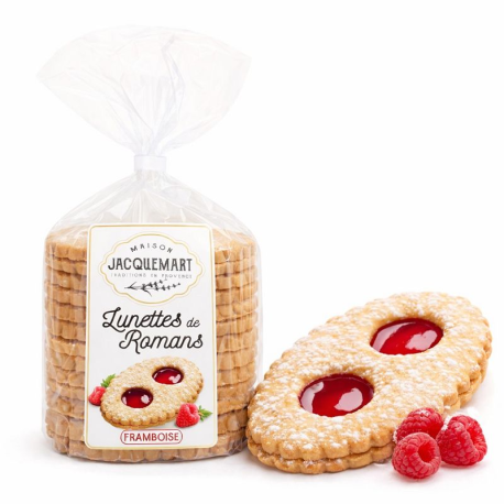 Sablés pâtissiers Framboise - 350g (7 lunettes fourrées)