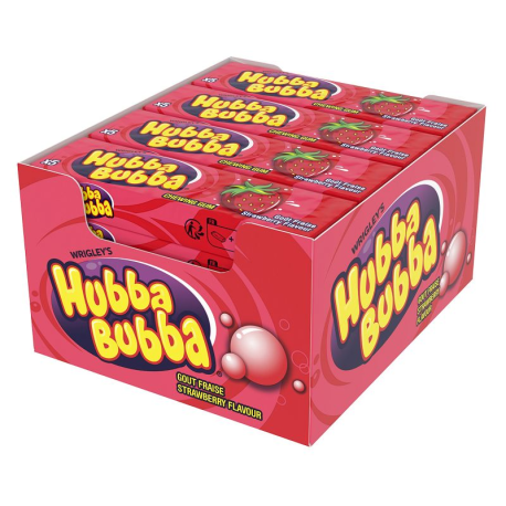 Hubba Bubba Maxi Cubes goût Fraise - 40 étui de 35g