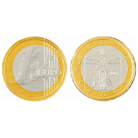 Piéces €uro or s/alu chocolat au lait 4,3g - carton de 5kg