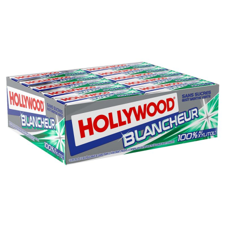 Hollywood Blancheur goût Menthe verte 100% Xylitol SANS SUCRES - 40 étuis