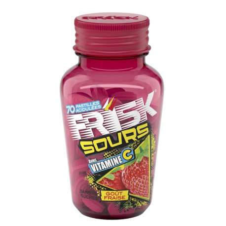 Bottle Frisk sours Fraise sans sucres 49g vitamine C - par 6