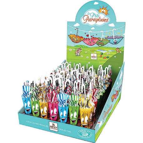 Parapluies chocolat lait Enfants 12g - boîte de 70