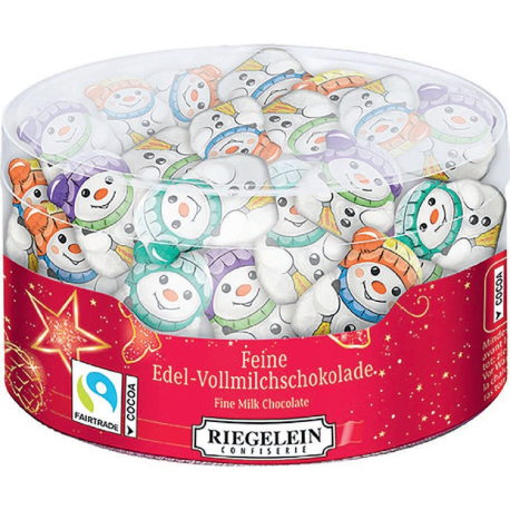 Bonhommes de neige en chocolat au lait - tubo de 400g