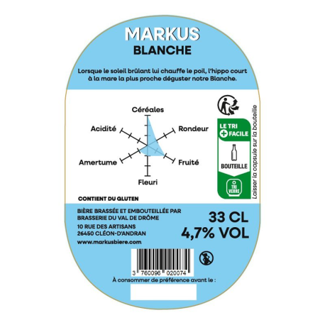 Markus blanche vp 33cl - carton de 12 bouteilles
