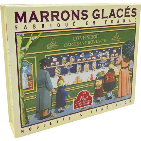 PRECOMMANDE Coffret de 16 Marrons glacés pliès sous alu or - 270g