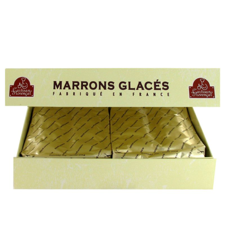 PRECOMMANDE Coffret de 16 Marrons glacés pliès sous alu or - 270g