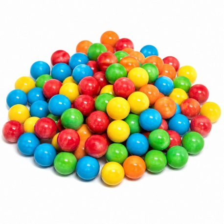 Billes bubble gum multicolores +/- 16mm - 2kg