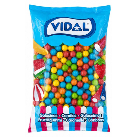 Billes bubble gum multicolores +/- 16mm - 2kg