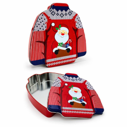 PRECOMMANDE Goûter dans boîte en métal Pull de Noël - 8 articles