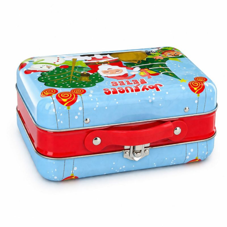 PRECOMMANDE Goûter dans Valisette en métal décor Noël - 12 confiseries