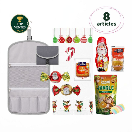 PRECOMMANDE Goûter avec Trousse de toilette et Père Noël MM 28g - 8 articles