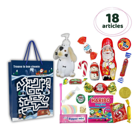 PRECOMMANDE Sac cadeau et un Distributeur à savon décor Chien - 18 confiseries
