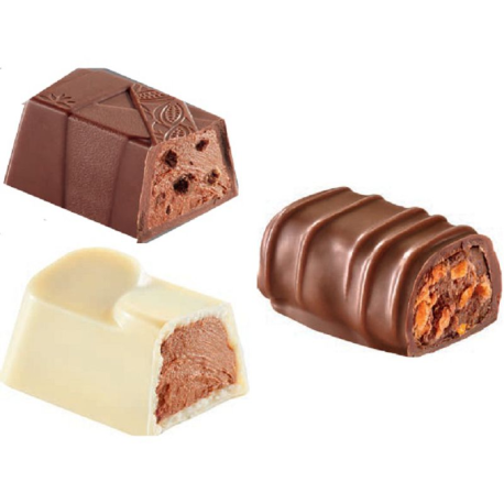 Papillotes assorties en chocolat lait & blanc Révillon - carton de 4.300kg