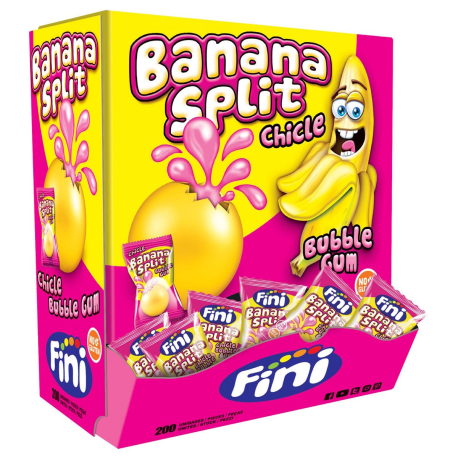 Bubble gum Banana Split - boîte de 200
