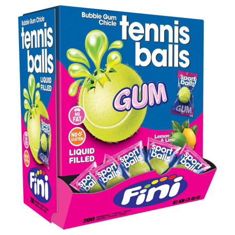 Bubble gum Balles de Tennis - boîte de 200