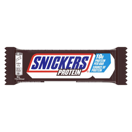 Snickers Protein 47g - boîte de 18 + 1 paire de chaussettes Snickers OFFERTE