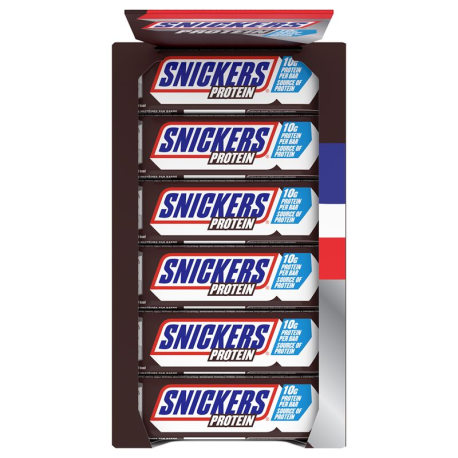 Snickers Protein 47g - boîte de 18 + 1 paire de chaussettes Snickers OFFERTE