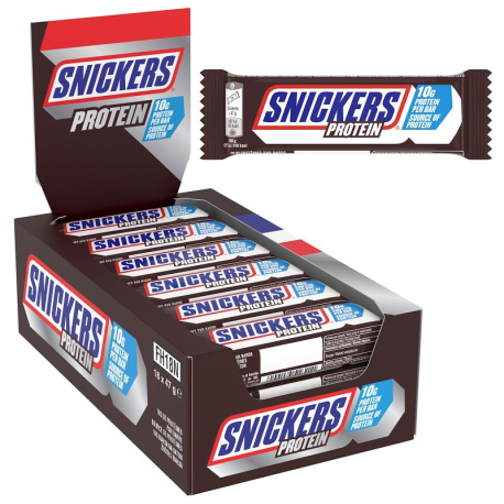 Snickers Protein 47g - boîte de 18 + 1 paire de chaussettes Snickers OFFERTE