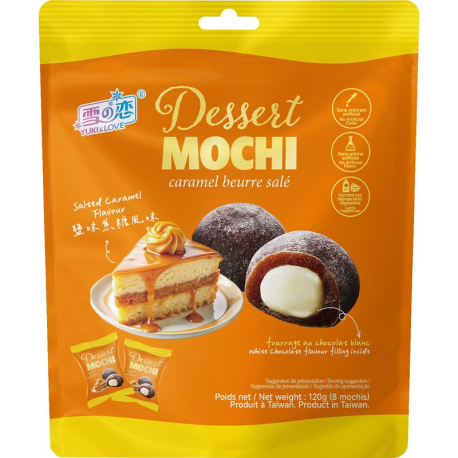 Mochis dessert Caramel beurre salé - sachet de 120g (8 mochis)
