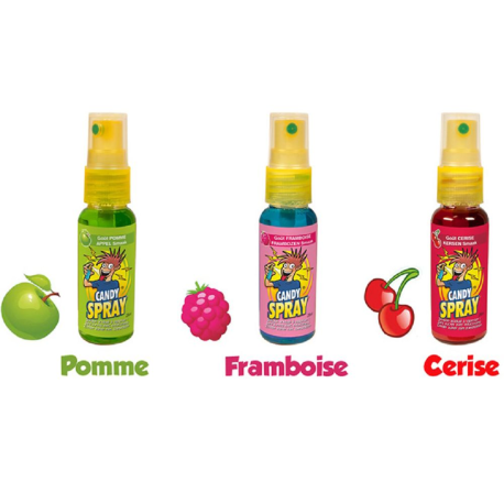 Candy spray 2 : pomme verte, framboise et cerise