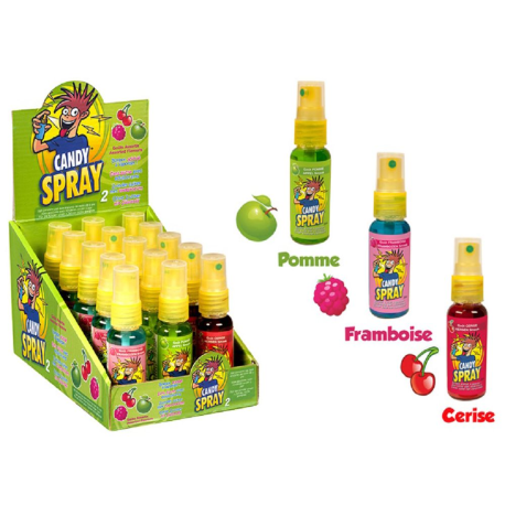 Candy spray 2 : pomme verte, framboise et cerise