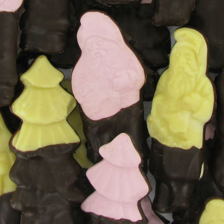 Guimauves Noël michoc mi-enrobées chocolat noir x80 - 1.6kg