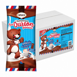 Oursons Minis guimauve et chocolat au lait s/cello Cémoi - carton de 1,606kg