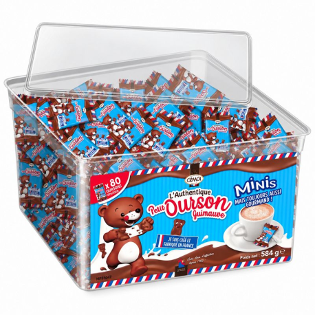 Minis oursons (Babies) guimauve et chocolat au lait s/cello 5g - tubo de 80