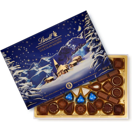 PRECOMMANDE Boîte décor Noël chocolats assortis Lindt - 469g