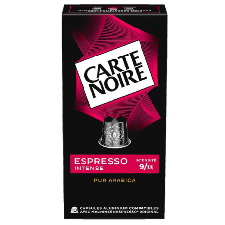 Carte Noire espresso n°9 intense - les 10 boîtes de 10 capsules