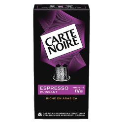 Carte Noire espresso puissant n°11 - les 10 boîtes de 10 capsules