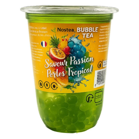 Bubble Tea saveur Passion 400ml et perles Tropical 35g Nostea - lot de 3