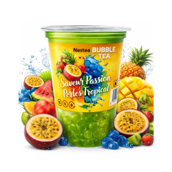Bubble Tea saveur Passion 400ml et perles Tropical 35g Nostea - lot de 3