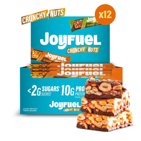 Joyfuel Crunchy Nuts cacahuètes & caramel salé Protéines - par 12 Barres de 47g
