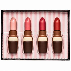 Rouges à lèvres en chocolat au lait décoré - coffret de 55g