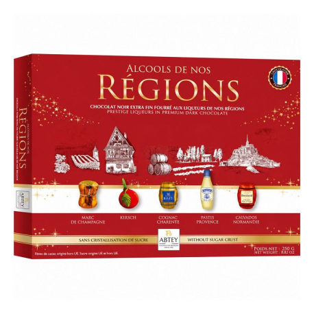 Alcools de nos régions chocolats Liqueurs - boîte de 250g