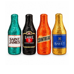 Bouteilles chocolat noir extra fin fourré Liqueurs assorties - boîte de 910g