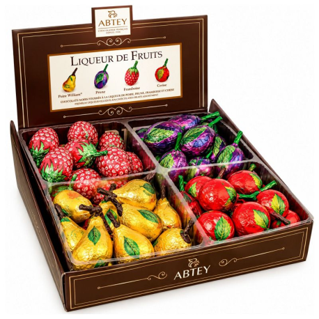 Chocolat noir fourrés aux Liqueurs de 4 fruits assortis - 72 pièces de 10g