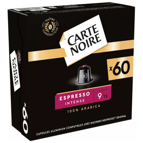 Capsules Carte Noire Espresso n°9 Intense - par 60 (6 boîtes de 10 capsules)
