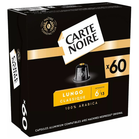 Capsules Carte Noire Espresso Lungo classique - par 60 (6 boîtes de 10 capsules)