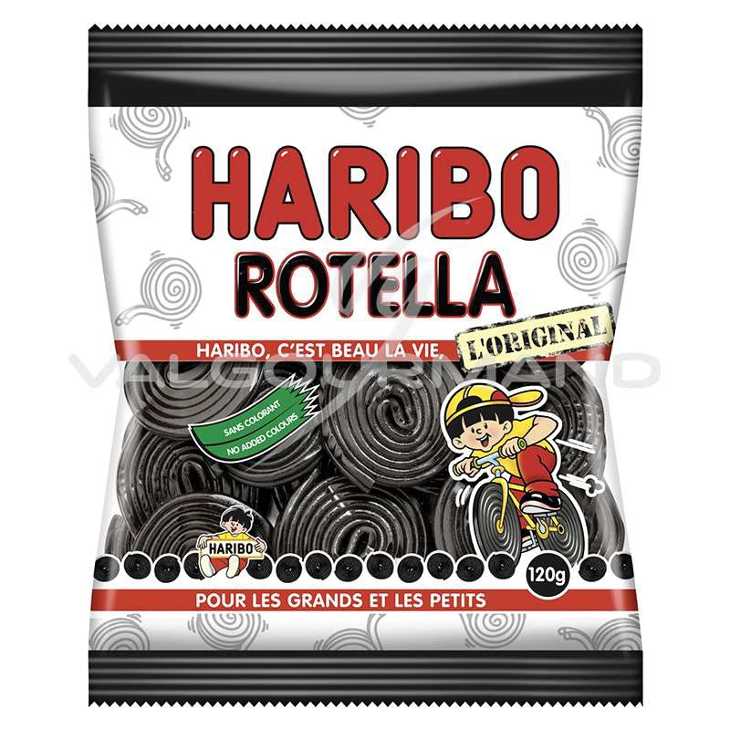 Rotella - Mètres roulés réglisse HARIBO 120g - 30 sachets